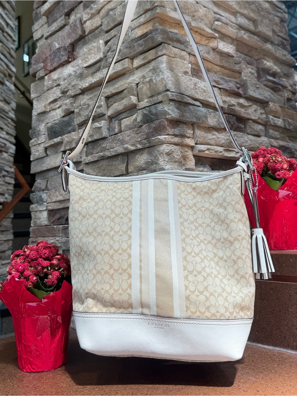 Coach Legacy Signature Strip Duffle